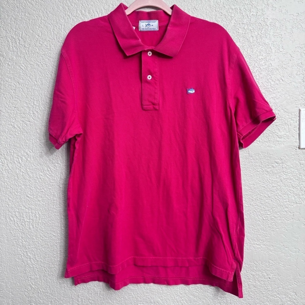 Southern Tide Skipjack Polo Shirt Red Short Sleeve Classic Fit Men’s Large